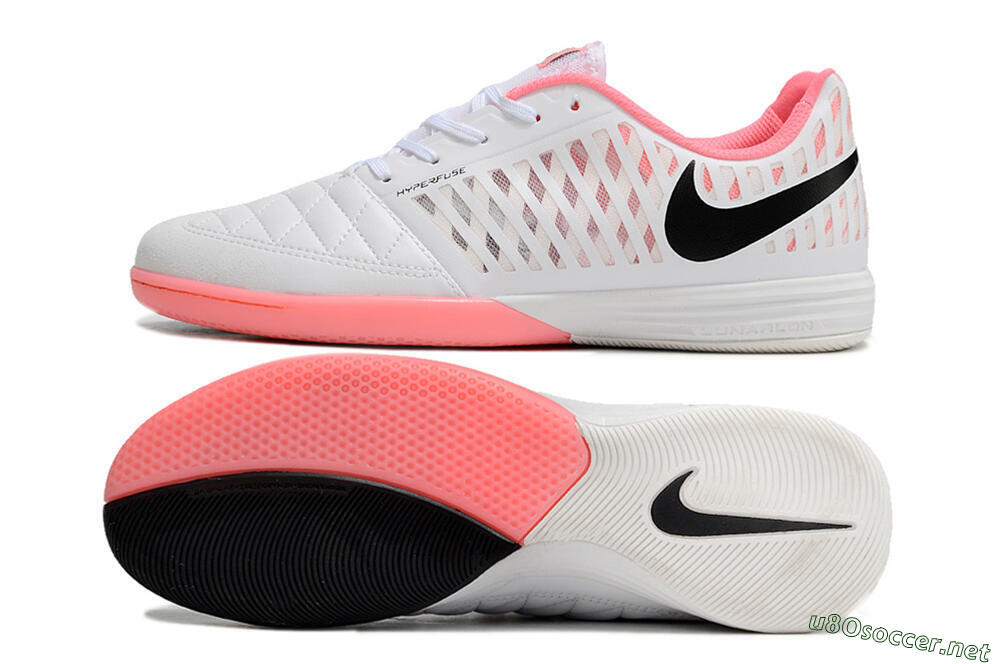 Unisex Nike Lunar Gato 2 IC Football Shoes - White/Pink/Black 1