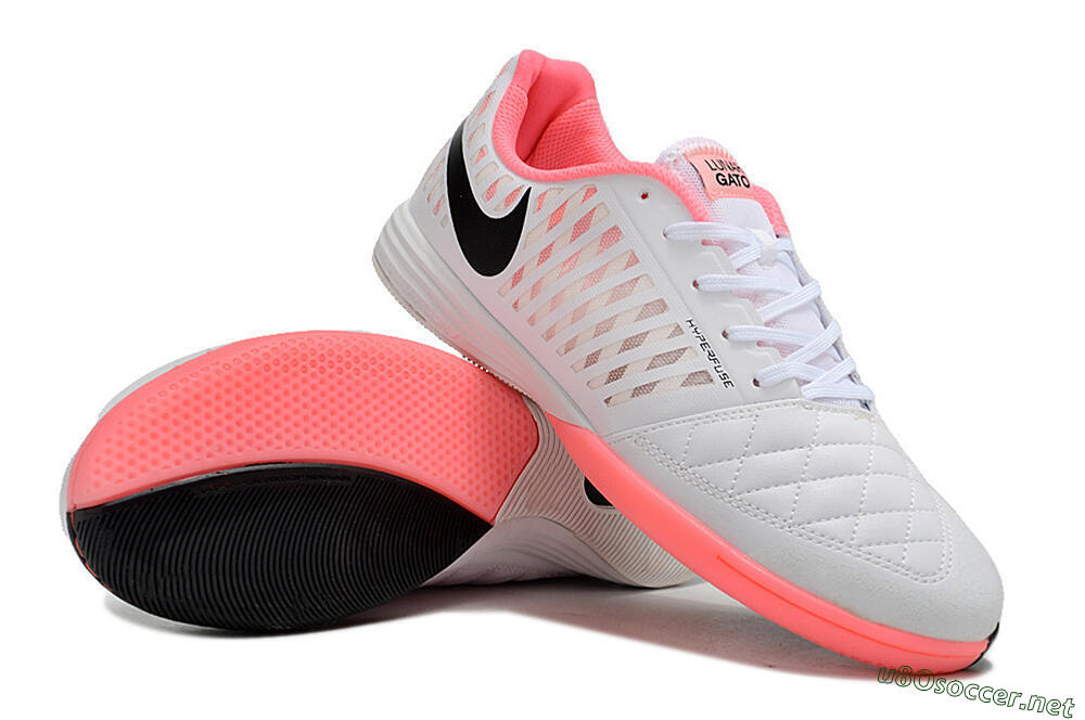 Unisex Nike Lunar Gato 2 IC Football Shoes - White/Pink/Black 3