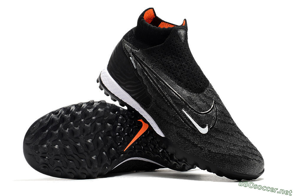 Unisex Nike Phantom GX Elite DF Black Pack TF Football Shoes - Black/White/Orange 3