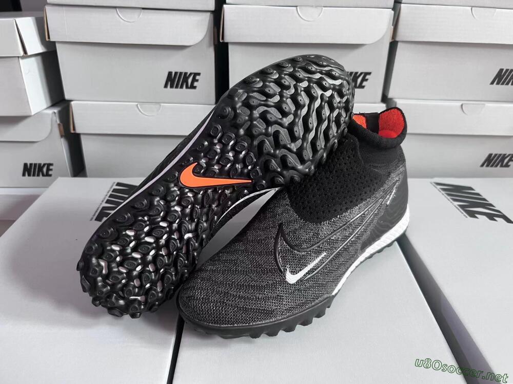 Unisex Nike Phantom GX Elite DF Black Pack TF Football Shoes - Black/White/Orange
