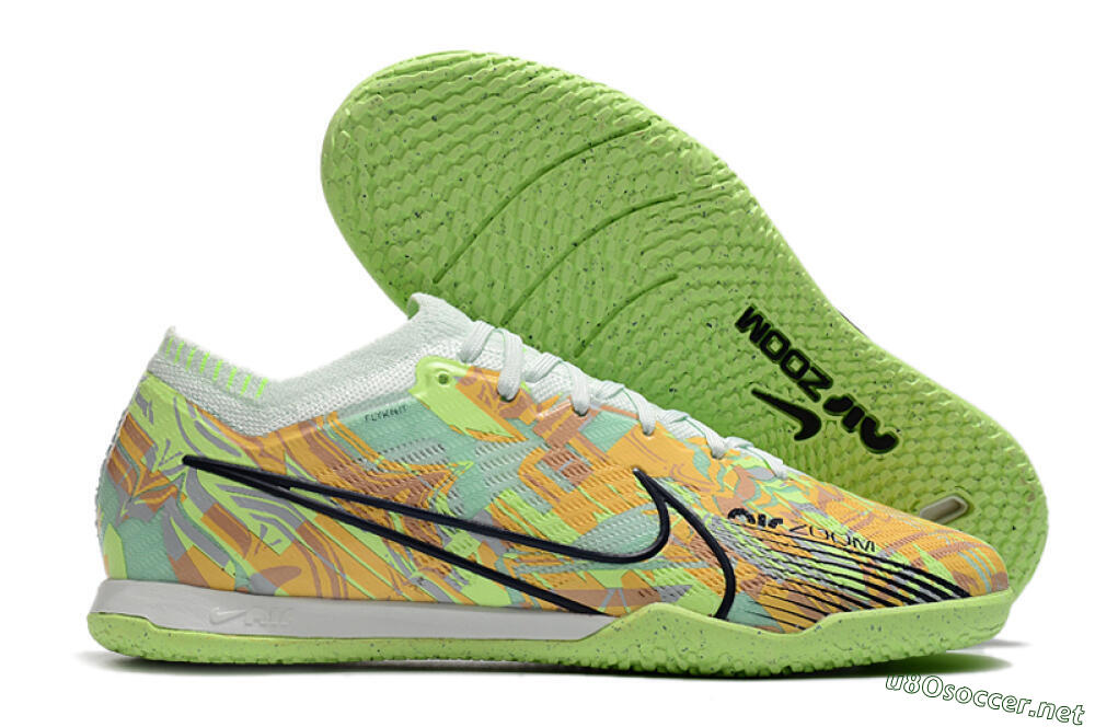 Unisex Nike Air Zoom Mercurial Vapor 15 Elite IC Football Shoes - Green/Orange/Black 2