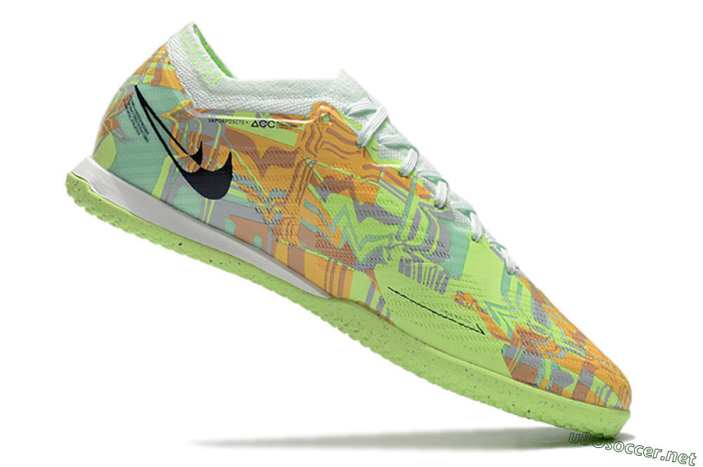 Unisex Nike Air Zoom Mercurial Vapor 15 Elite IC Football Shoes - Green/Orange/Black 4