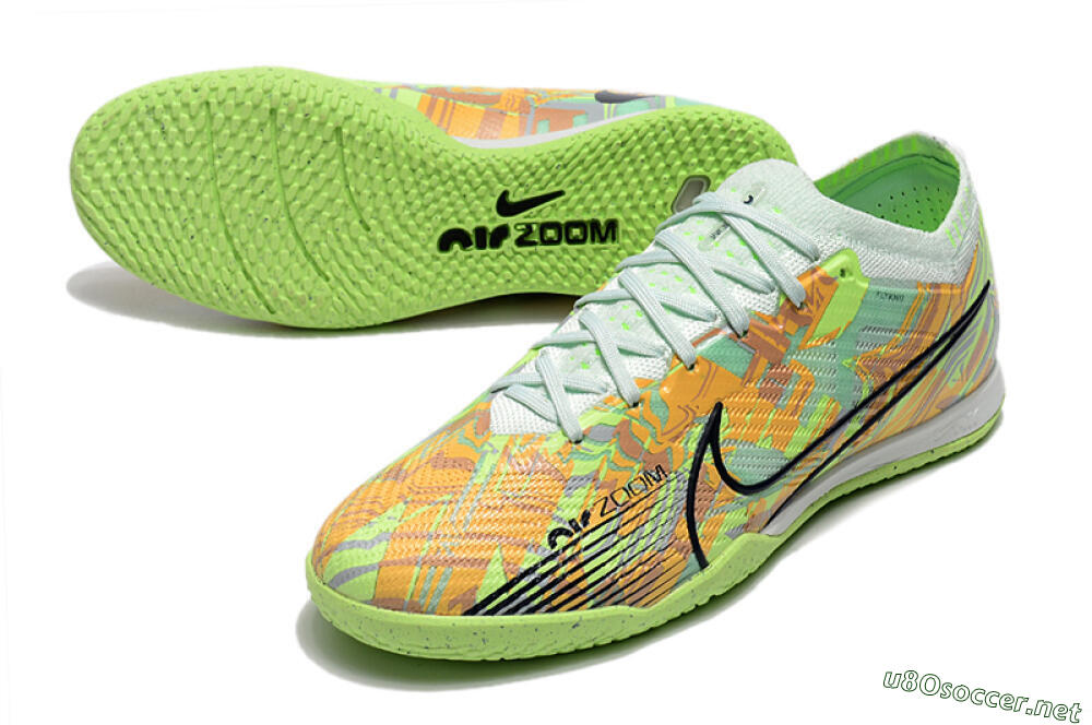 Unisex Nike Air Zoom Mercurial Vapor 15 Elite IC Football Shoes - Green/Orange/Black 3