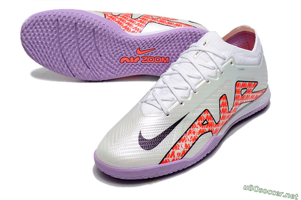 Unisex Nike Air Zoom Mercurial Vapor 15 Elite IC Football Shoes - White/Red/Black 3