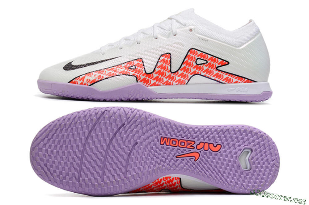 Unisex Nike Air Zoom Mercurial Vapor 15 Elite IC Football Shoes - White/Red/Black 1