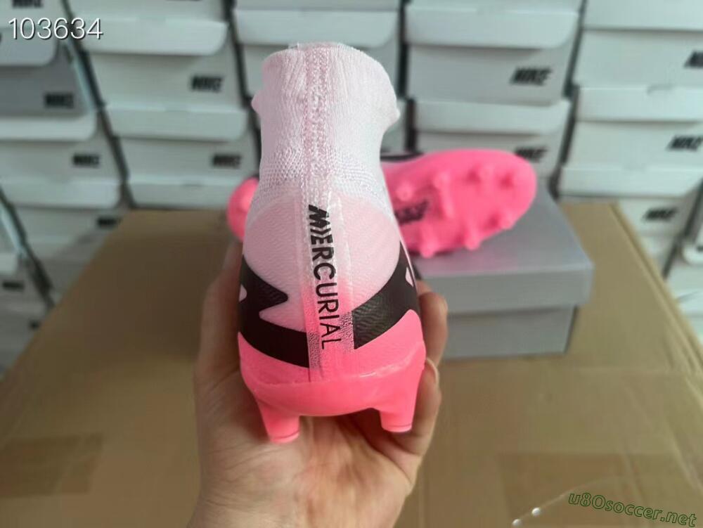 Men's Nike Air Zoom Mercurial Superfly 9 Elite FG Football Boots - Pink/Black