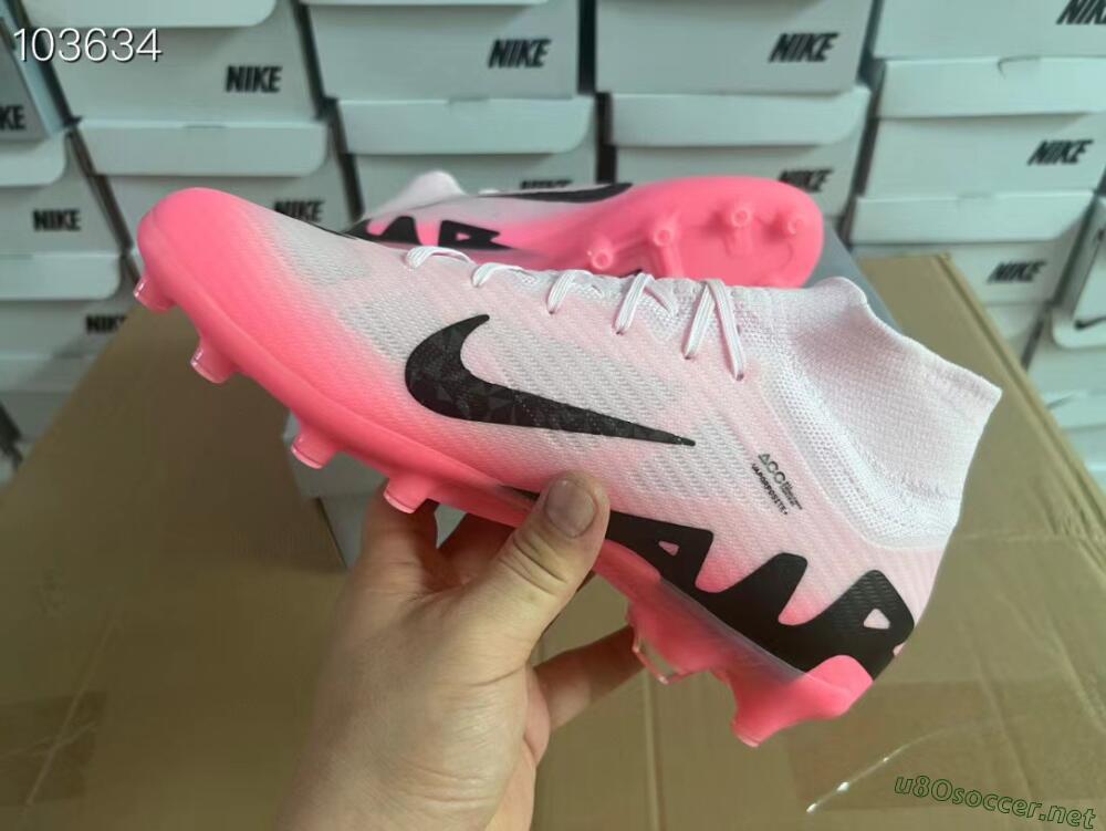 Men's Nike Air Zoom Mercurial Superfly 9 Elite FG Football Boots - Pink/Black