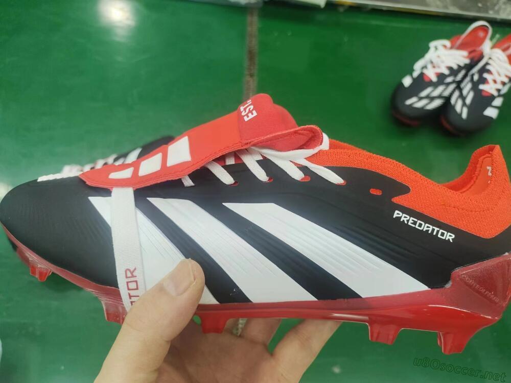 Men's Adidas Predator Elite Foldover Tongue FG Football Boots - Black/White/Red