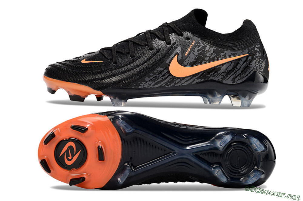 Men's Nike Phantom Luna Elite NU FG Football Boots - Black/Grey/Orange 1
