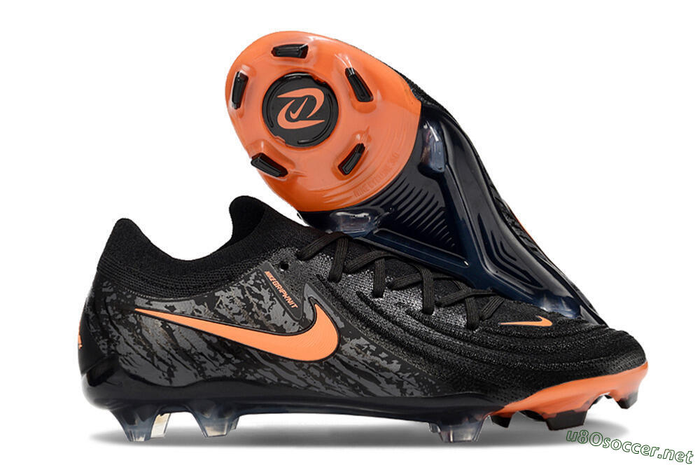 Men's Nike Phantom Luna Elite NU FG Football Boots - Black/Grey/Orange 2