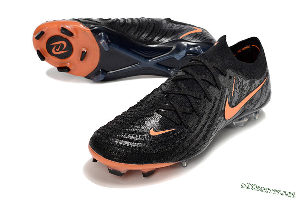 Men's Nike Phantom Luna Elite NU FG Football Boots - Black/Grey/Orange 3