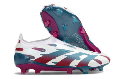 Men's Adidas Predator 24 Elite Laceless FG Football Boots - Beige/Blue/Red