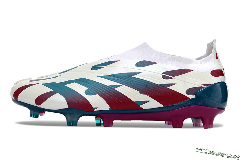 Men's Adidas Predator 24 Elite Laceless FG Football Boots - Beige/Blue/Red 0
