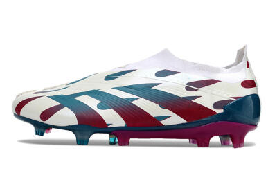 Men's Adidas Predator 24 Elite Laceless FG Football Boots - Beige/Blue/Red