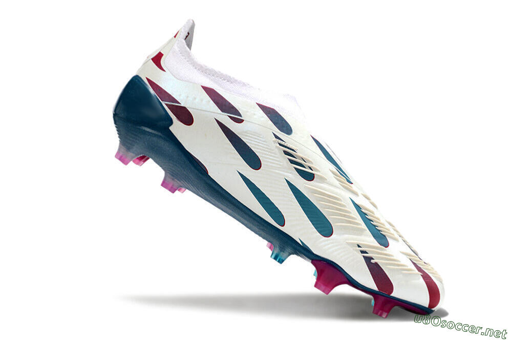 Men's Adidas Predator 24 Elite Laceless FG Football Boots - Beige/Blue/Red 4
