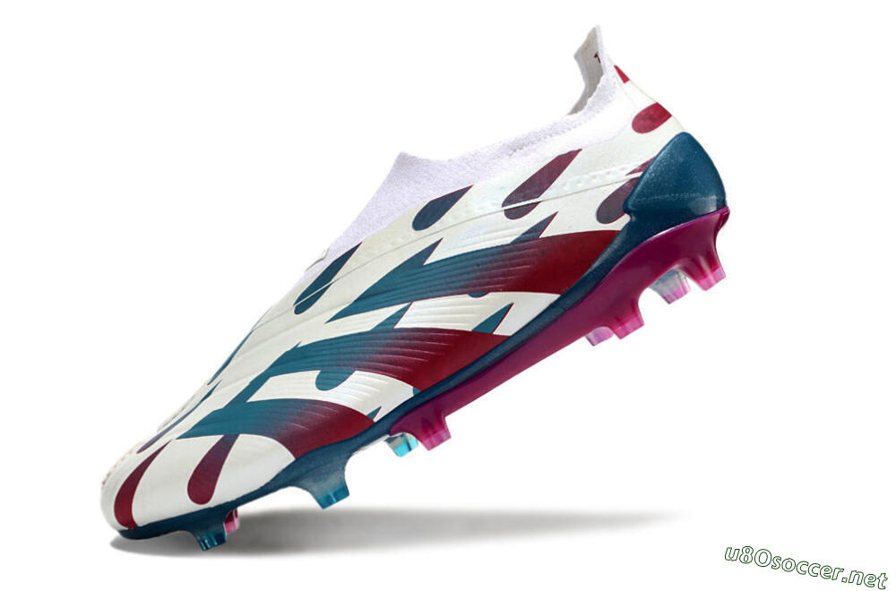 Men's Adidas Predator 24 Elite Laceless FG Football Boots - Beige/Blue/Red 5