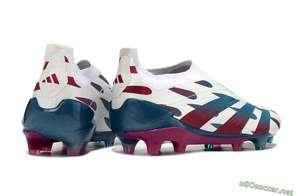 Men's Adidas Predator 24 Elite Laceless FG Football Boots - Beige/Blue/Red 6
