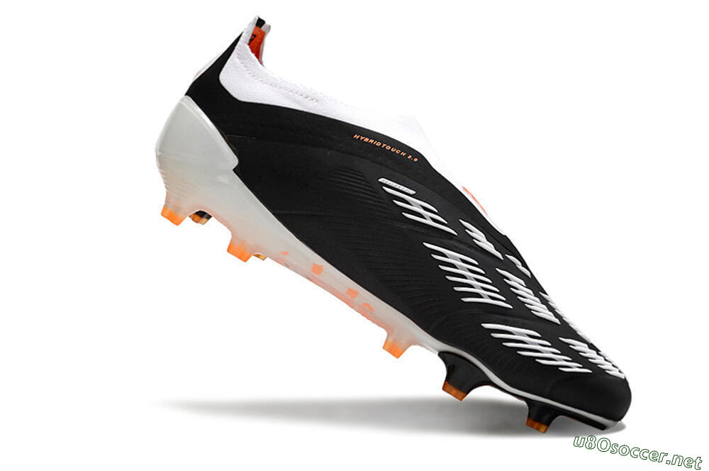 Men's Adidas Predator 24 Elite Laceless FG Football Boots - Black/White/Orange 4