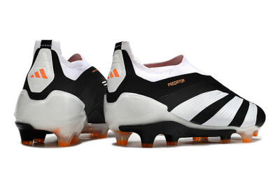 Men's Adidas Predator 24 Elite Laceless FG Football Boots - Black/White/Orange