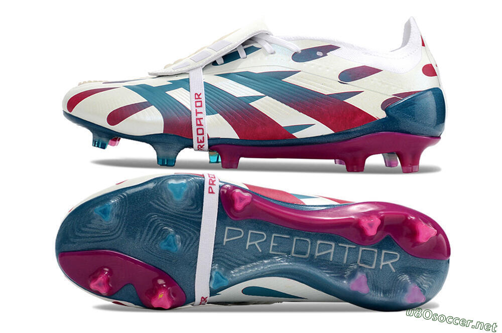 Men's Adidas Predator Elite Foldover Tongue FG Football Boots - White/Blue/Red 1