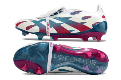Men's Adidas Predator Elite Foldover Tongue FG Football Boots - White/Blue/Red