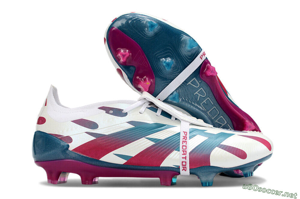Men's Adidas Predator Elite Foldover Tongue FG Football Boots - White/Blue/Red 2