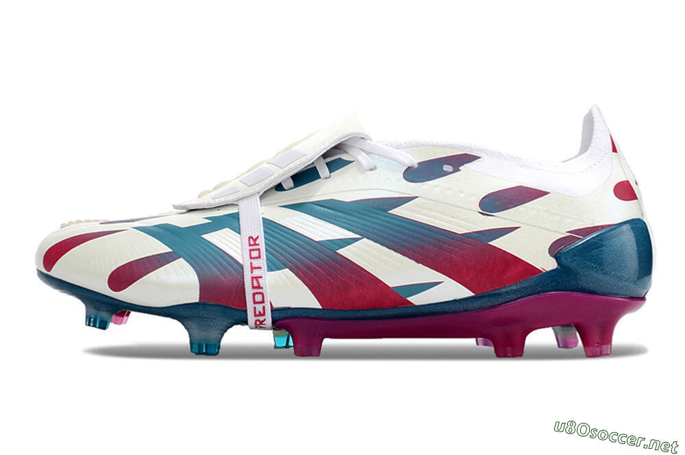Men's Adidas Predator Elite Foldover Tongue FG Football Boots - White/Blue/Red 0