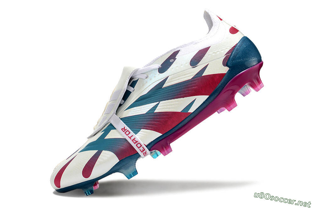 Men's Adidas Predator Elite Foldover Tongue FG Football Boots - White/Blue/Red 5