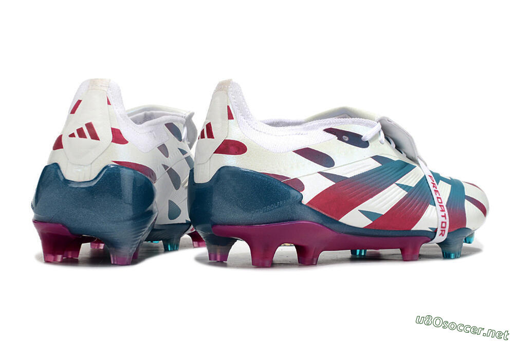 Men's Adidas Predator Elite Foldover Tongue FG Football Boots - White/Blue/Red 6