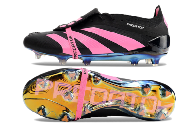 Men's Adidas Predator Elite Foldover Tongue FG Football Boots - Black/Pink/Gold