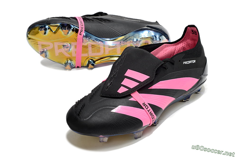 Men's Adidas Predator Elite Foldover Tongue FG Football Boots - Black/Pink/Gold 3