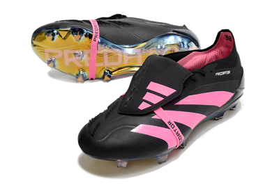 Men's Adidas Predator Elite Foldover Tongue FG Football Boots - Black/Pink/Gold