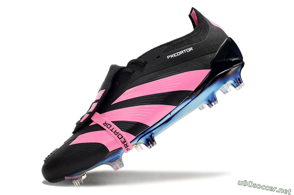 Men's Adidas Predator Elite Foldover Tongue FG Football Boots - Black/Pink/Gold 5
