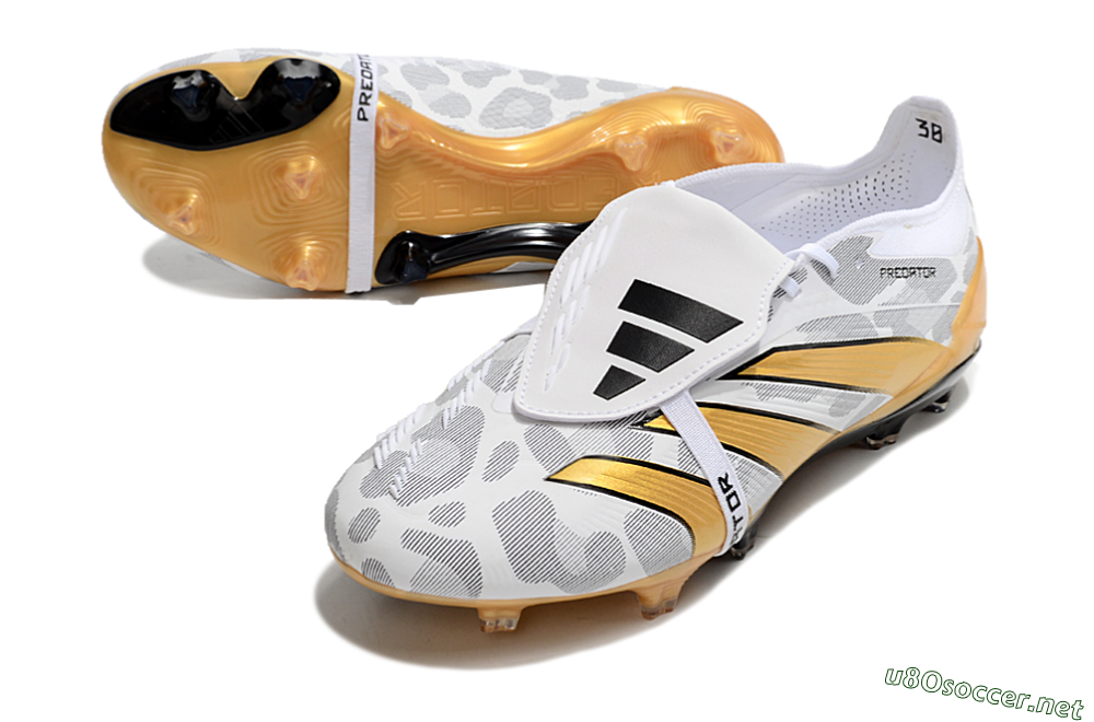 Men's Adidas Predator Elite Foldover Tongue FG Football Boots - White/Black/Gold 3