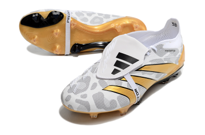 Men's Adidas Predator Elite Foldover Tongue FG Football Boots - White/Black/Gold