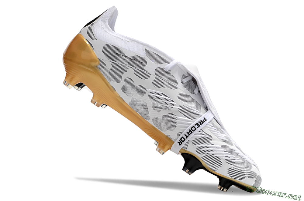 Men's Adidas Predator Elite Foldover Tongue FG Football Boots - White/Black/Gold 4