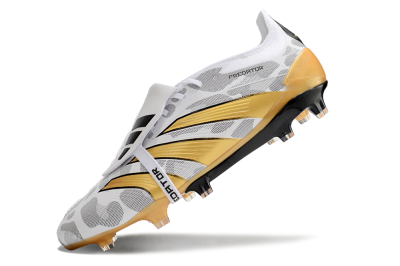 Men's Adidas Predator Elite Foldover Tongue FG Football Boots - White/Black/Gold