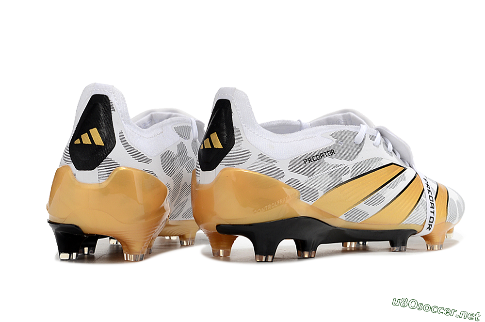Men's Adidas Predator Elite Foldover Tongue FG Football Boots - White/Black/Gold 6