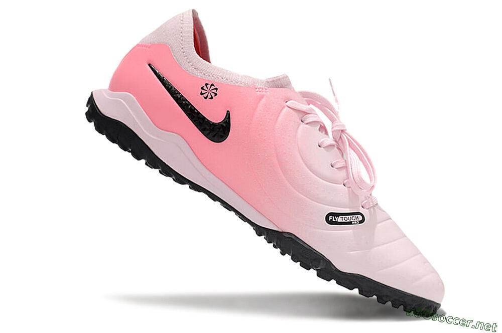 Men's Nike Tiempo Legend 10 Pro TF Football Shoes - Pink/Black/White 4