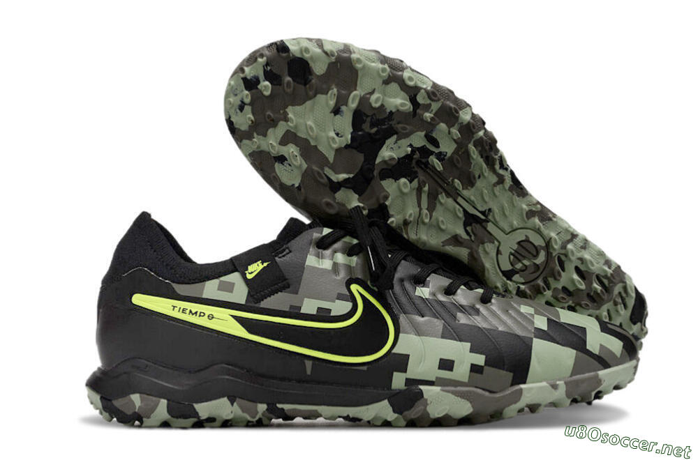 Men's Nike Tiempo Legend 10 Pro TF Football Shoes - Camo/Black/Yellow 2
