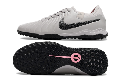 Men's Nike Tiempo Legend 10 Pro TF Football Shoes - Grey/Black/Pink