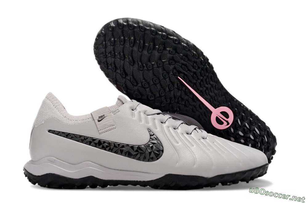 Men's Nike Tiempo Legend 10 Pro TF Football Shoes - Grey/Black/Pink 2