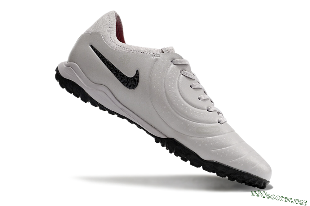 Men's Nike Tiempo Legend 10 Pro TF Football Shoes - Grey/Black/Pink 4