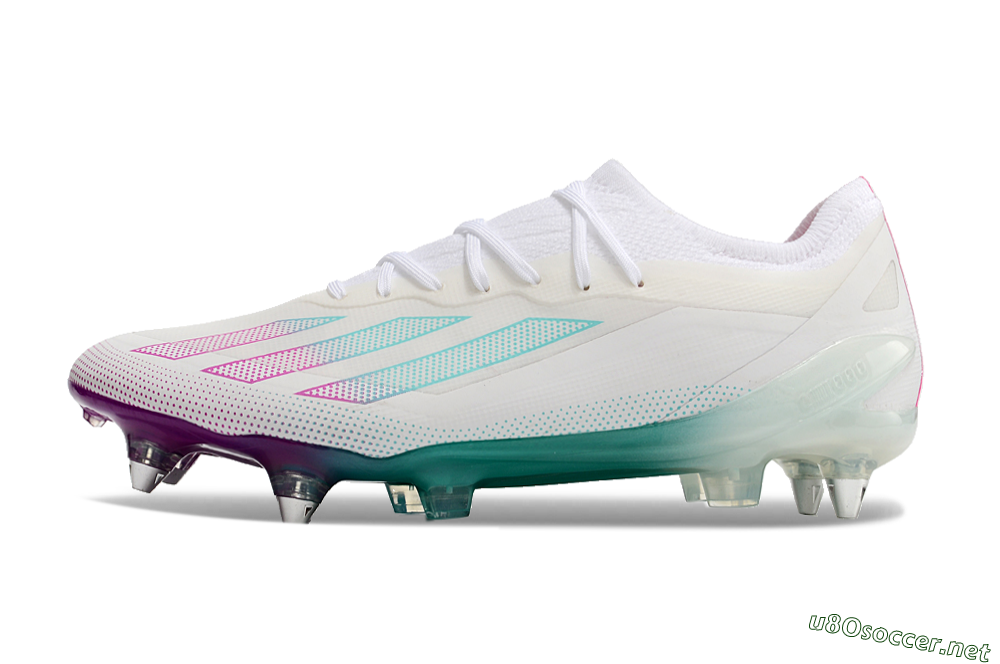 Men's Adidas X Crazyfast.1 SG Football Boots - White/Purple/Jade 0