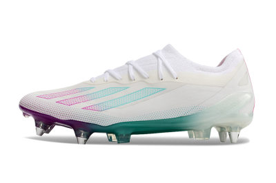 Men's Adidas X Crazyfast.1 SG Football Boots - White/Purple/Jade