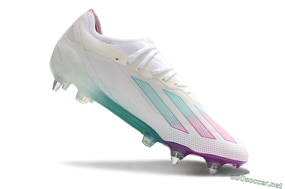 Men's Adidas X Crazyfast.1 SG Football Boots - White/Purple/Jade 4