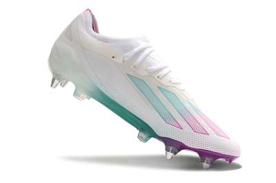 Men's Adidas X Crazyfast.1 SG Football Boots - White/Purple/Jade