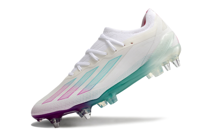 Men's Adidas X Crazyfast.1 SG Football Boots - White/Purple/Jade