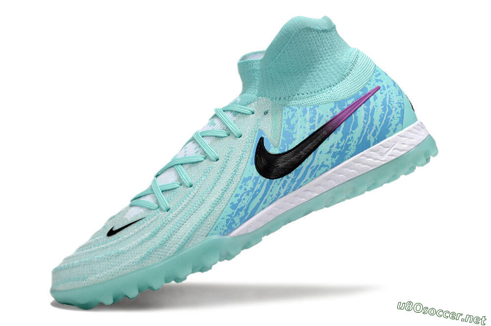 Men's Nike Phantom Luna Elite NU TF Football Shoes - Jade/Blue/Black 5