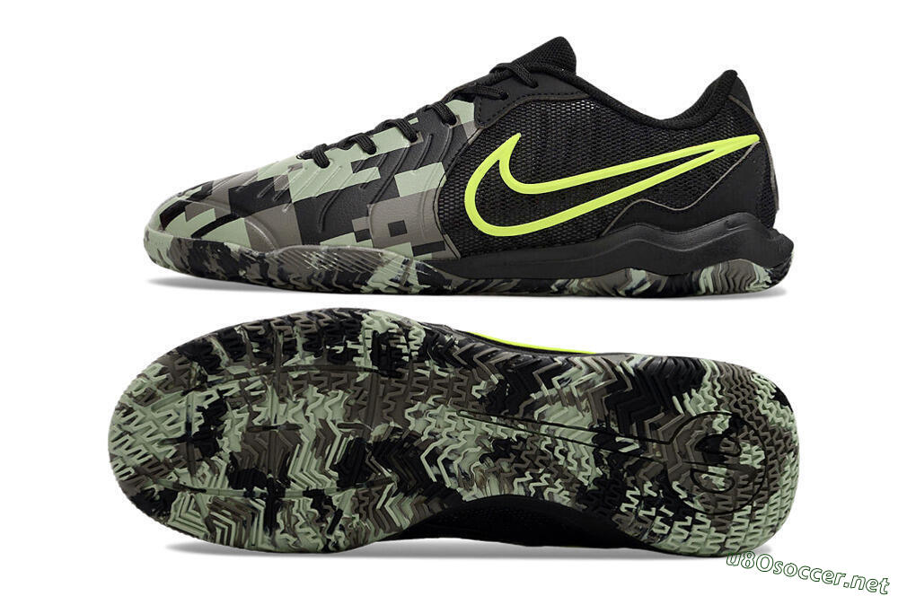 Men's Nike Tiempo Legend 10 Academy IC Football Shoes - Camo/Black/Yellow 1